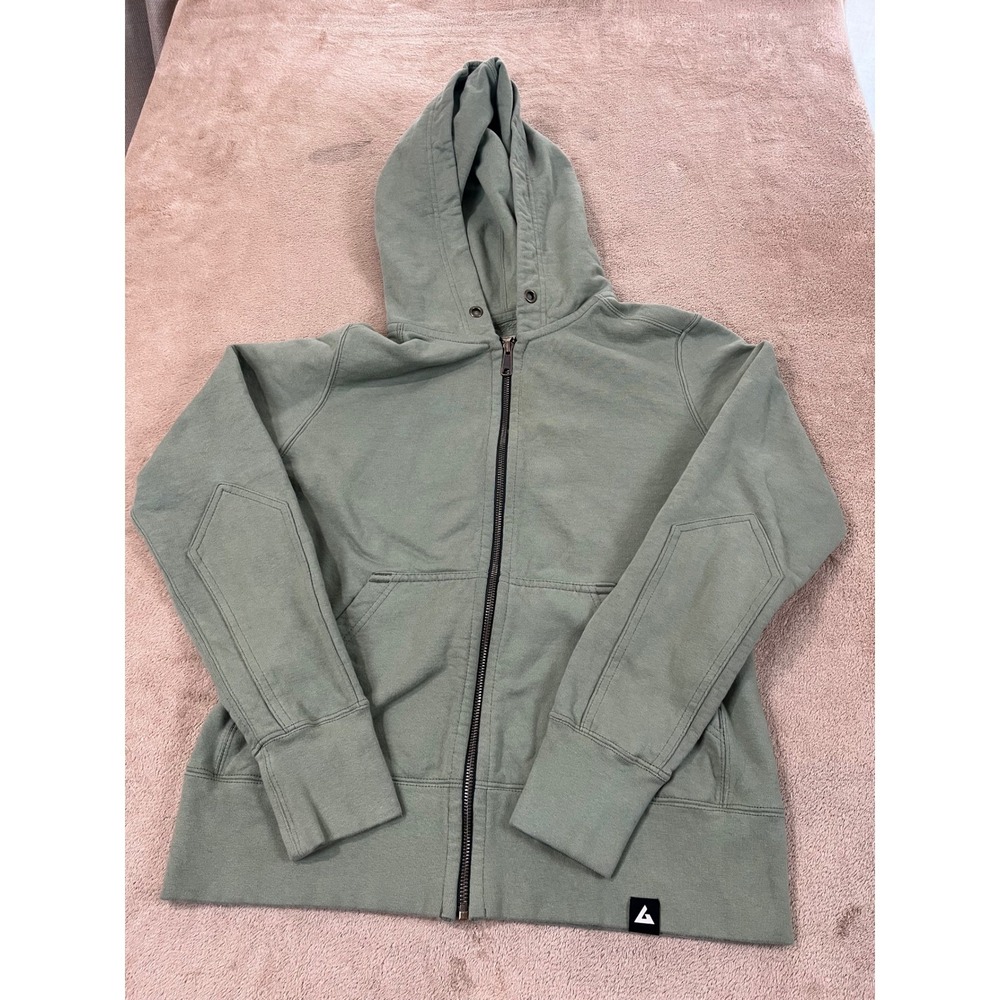 American Giant Full Zip Hoodie Jacket Women's Medium Green Cotton Fleece L/S EUC